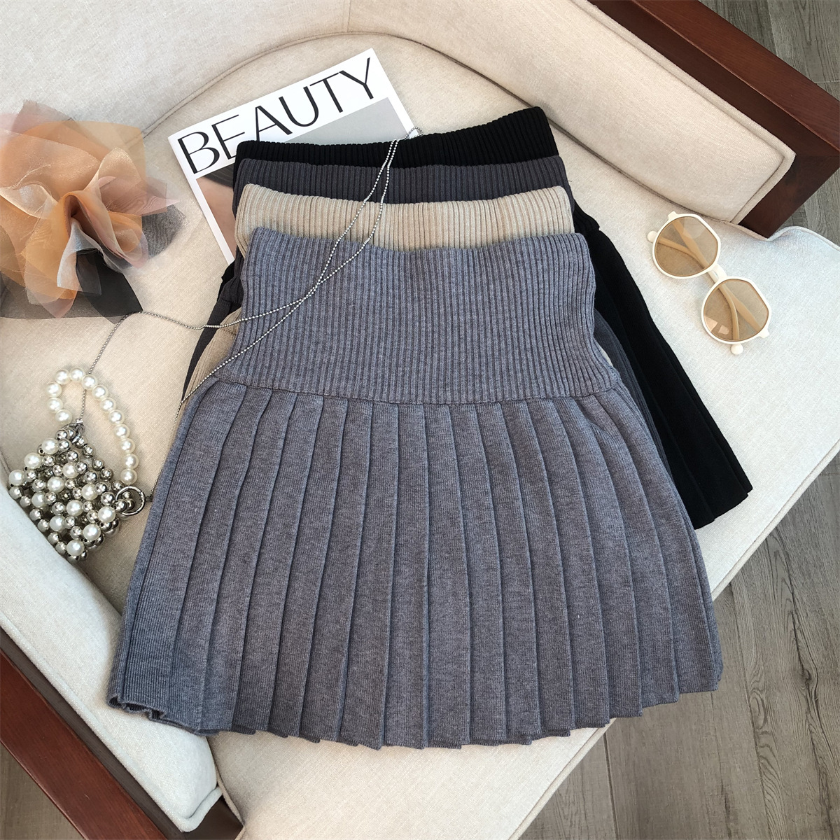Casava Knitted A-Line Mini Skirt