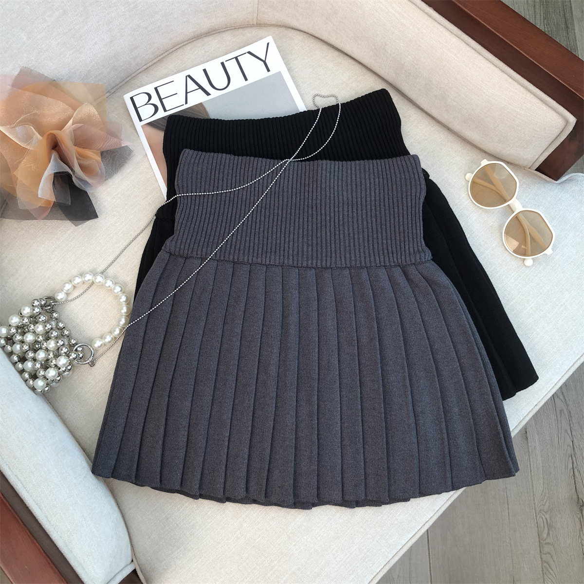 Casava Knitted A-Line Mini Skirt