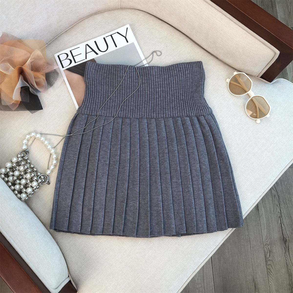 Casava Knitted A-Line Mini Skirt