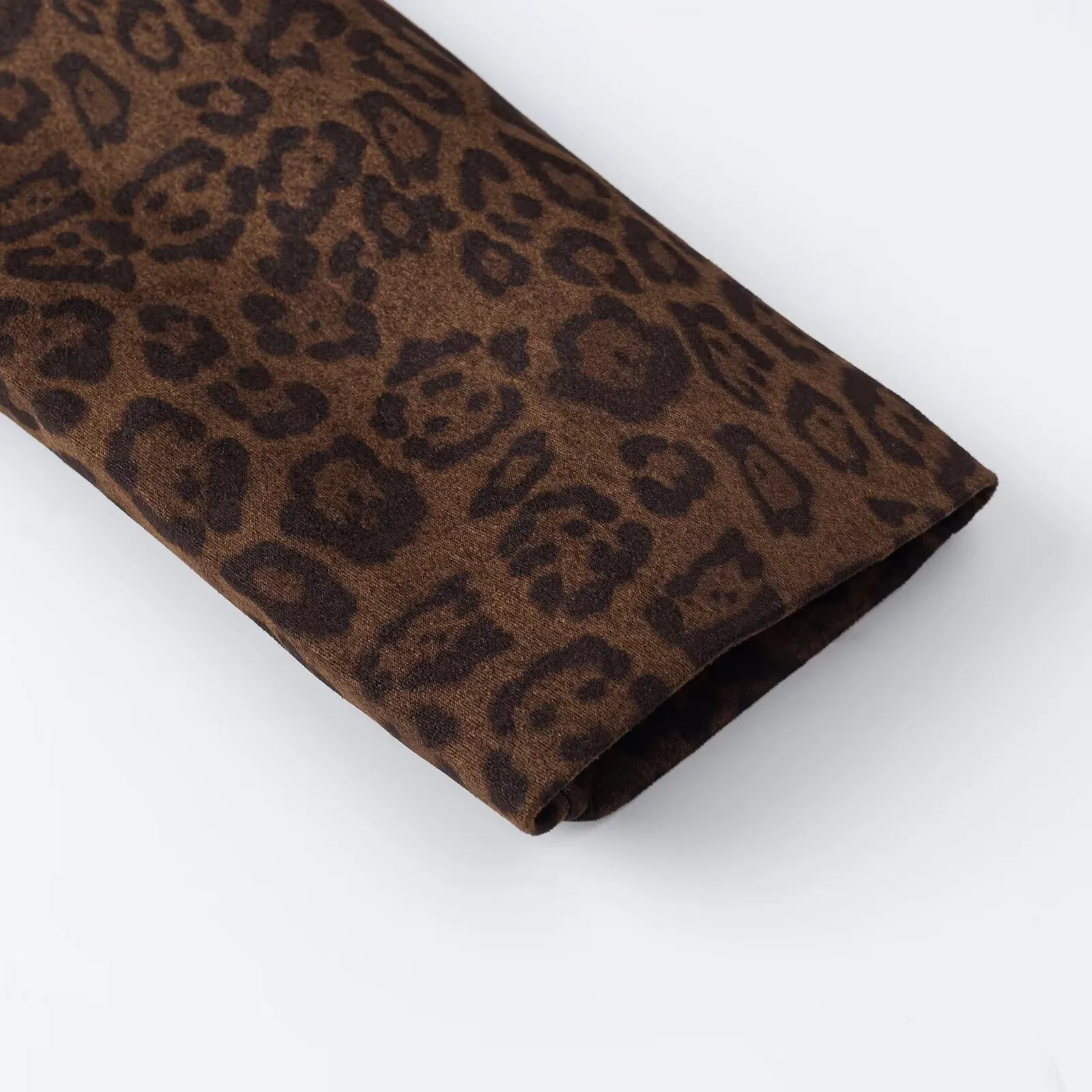 Vintage Style Leopard Print Long Sleeve Polyester Blazer with Patchwork and Lapel Collar