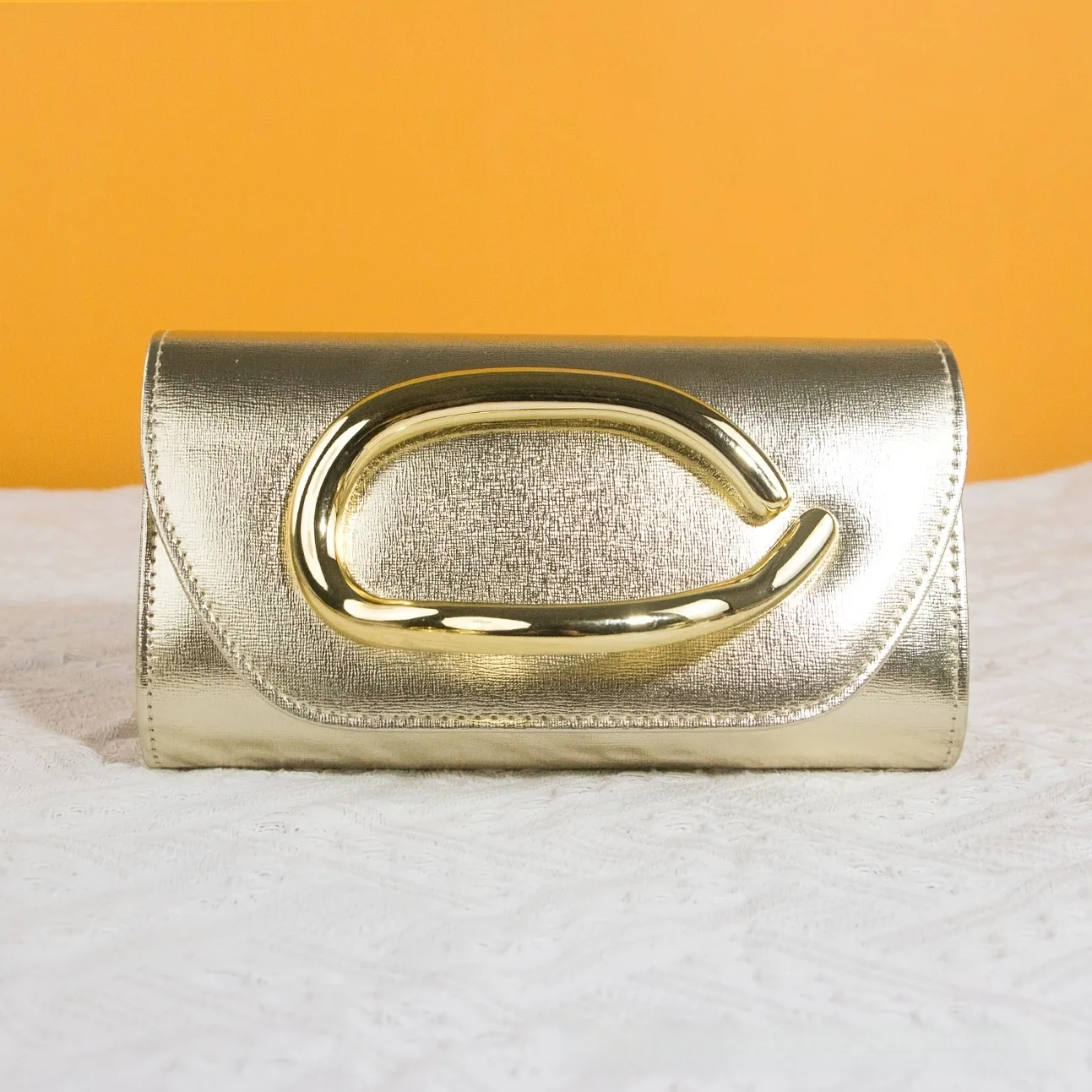 Women’s Square PU Leather Clutch Bag with Chain Strap, Elegant Evening Bag for Spring