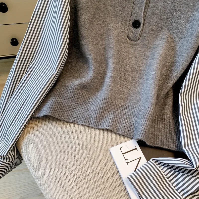 Elegant Sweater in Viscose Fiber Featuring Buckle Detail
