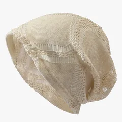 Solid Color Breathable Brimless Beanie Hat for Adults in Cotton Polyester with Braid Craft
