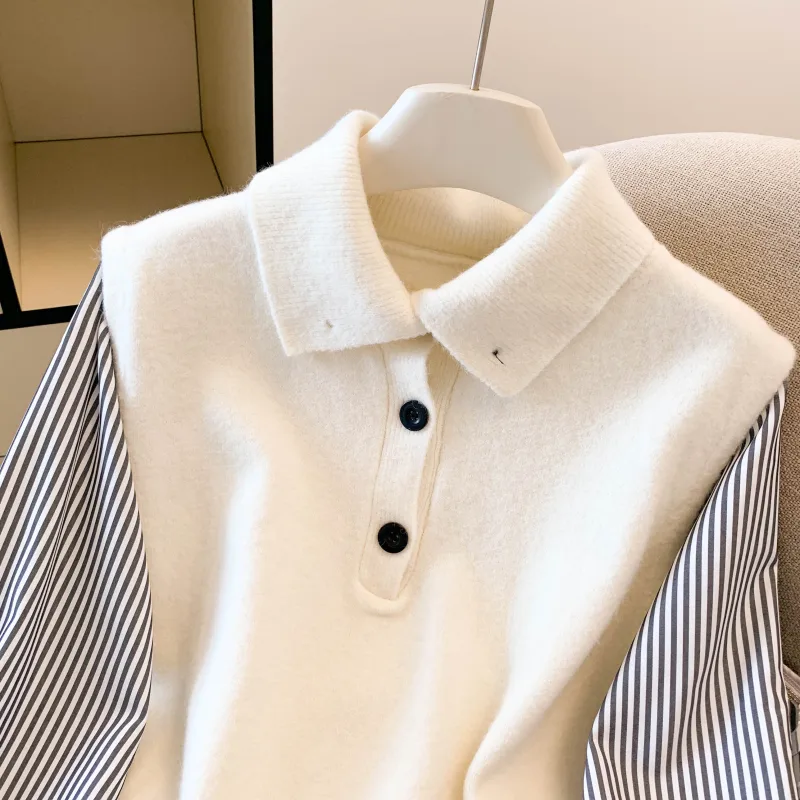 Elegant Sweater in Viscose Fiber Featuring Buckle Detail