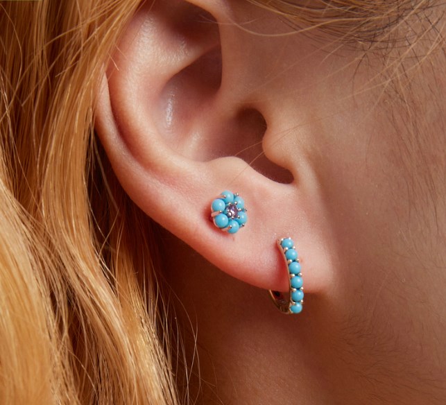 Ethnic Style 925 Sterling Silver Stud Earrings size guide