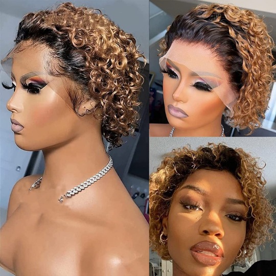 High Temperature Wire Side Points Short Curly Hair Wigs