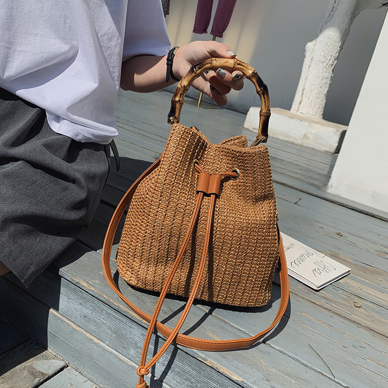 Women's Medium Spring&summer Straw Vacation Shoulder Bag Handbag