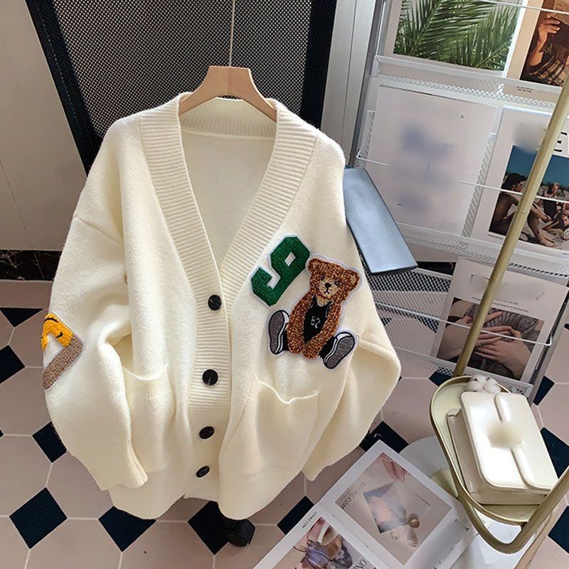 Embroidery Button Sweaters & Cardigans