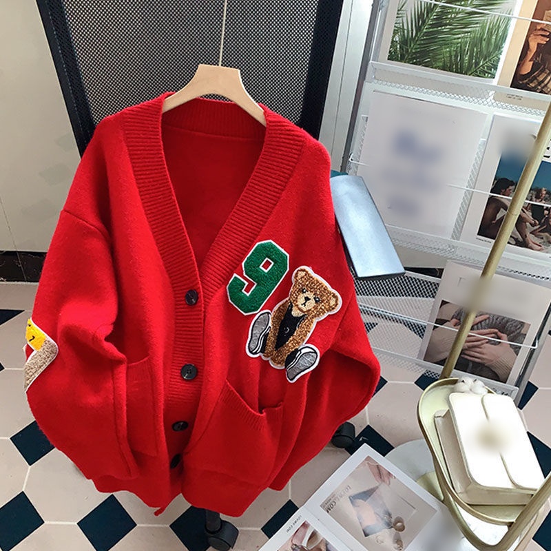 Embroidery Button Sweaters & Cardigans