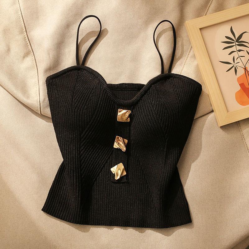 Wholesale Women's Casual Solid Color Backless Tank Tops