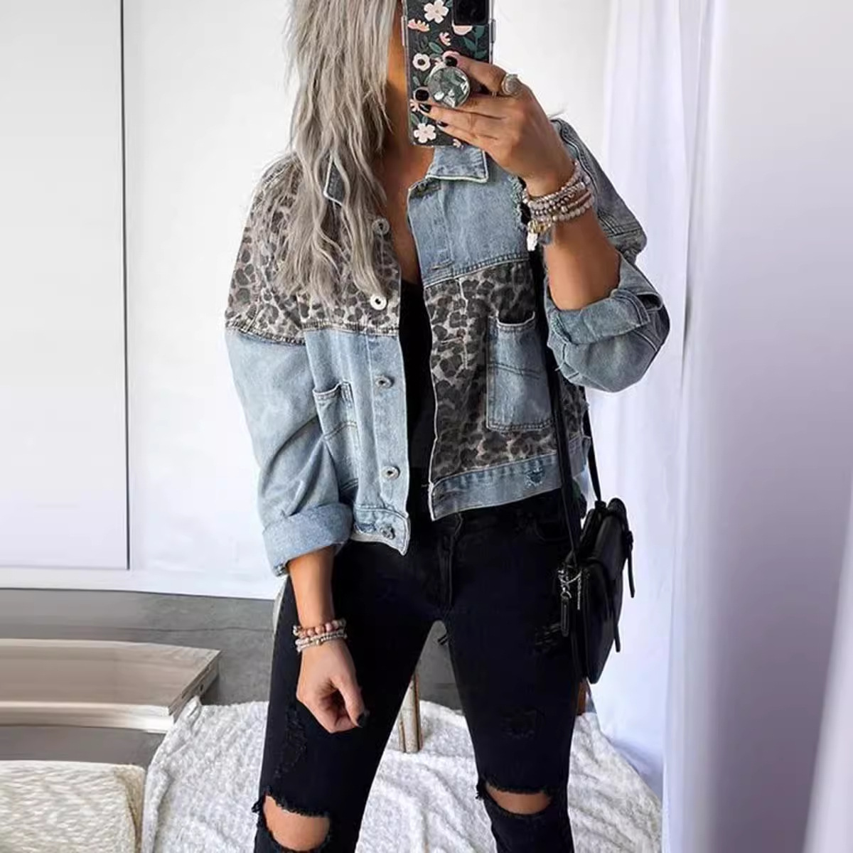 Women's Casual Streetwear Color Block Leopard