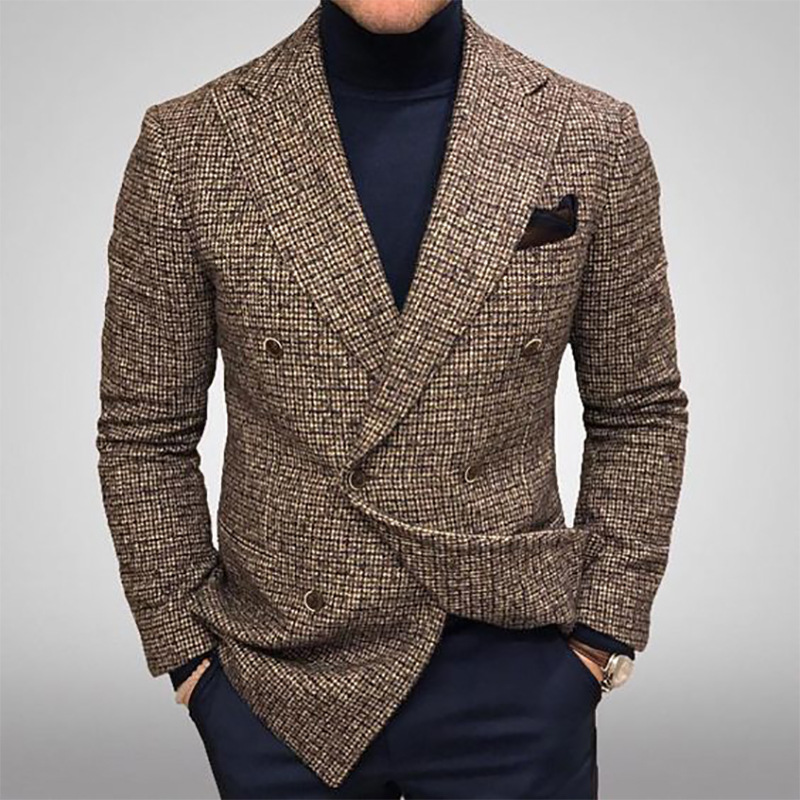 Men's Plaid Elegant Formal Turndown