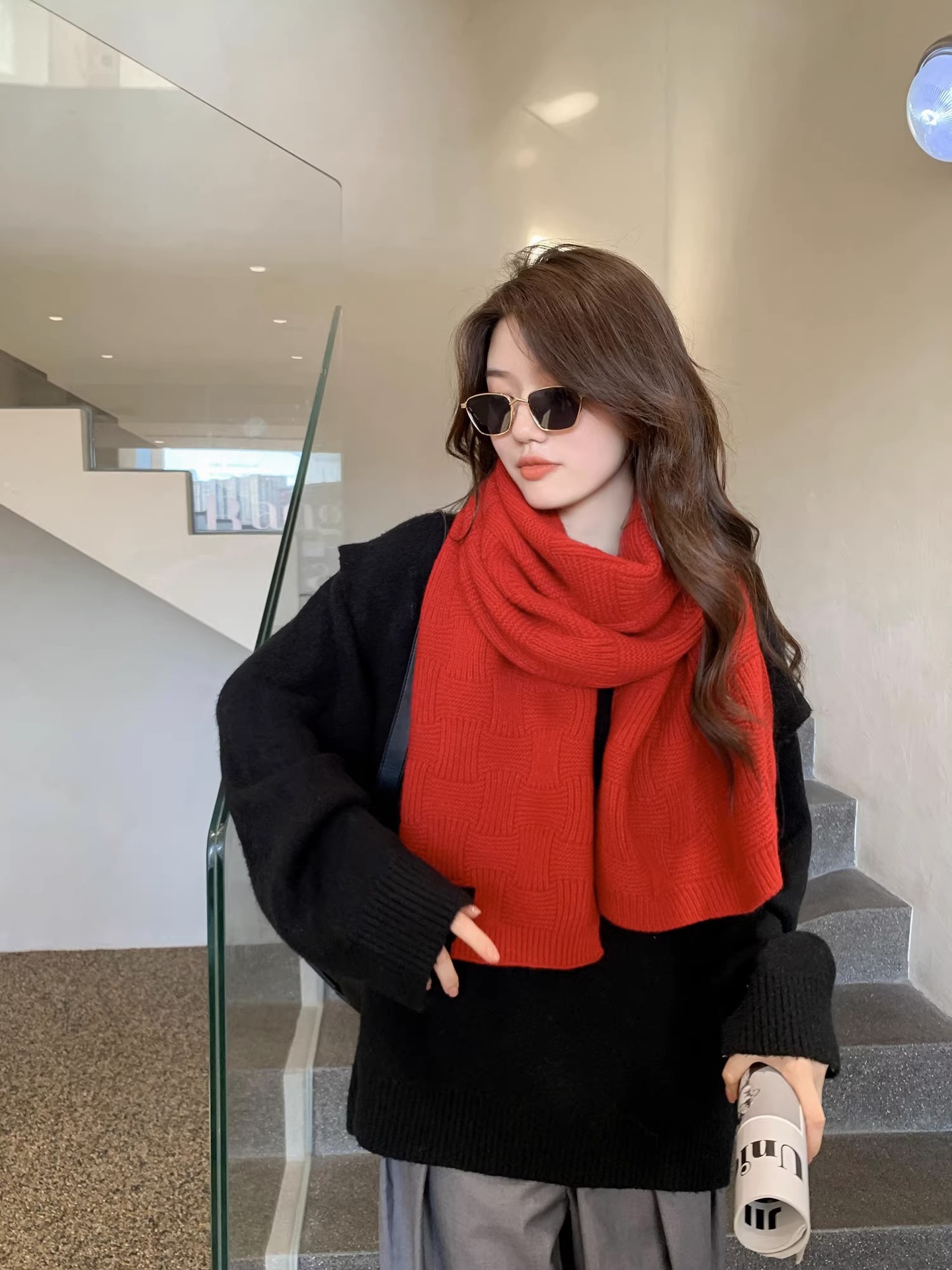 Casava Solid Color Knitted Scarf