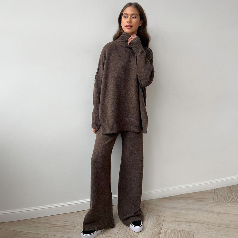 Women’s Solid Color Nylon Pant Co-ord Set