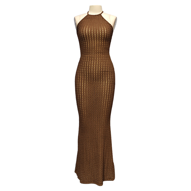 Casava Halter Neck Slim Maxi Dress
