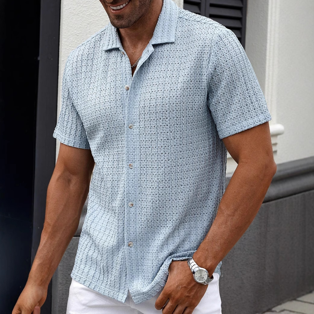 Men's Casual Stripe Short Sleeve Shirt