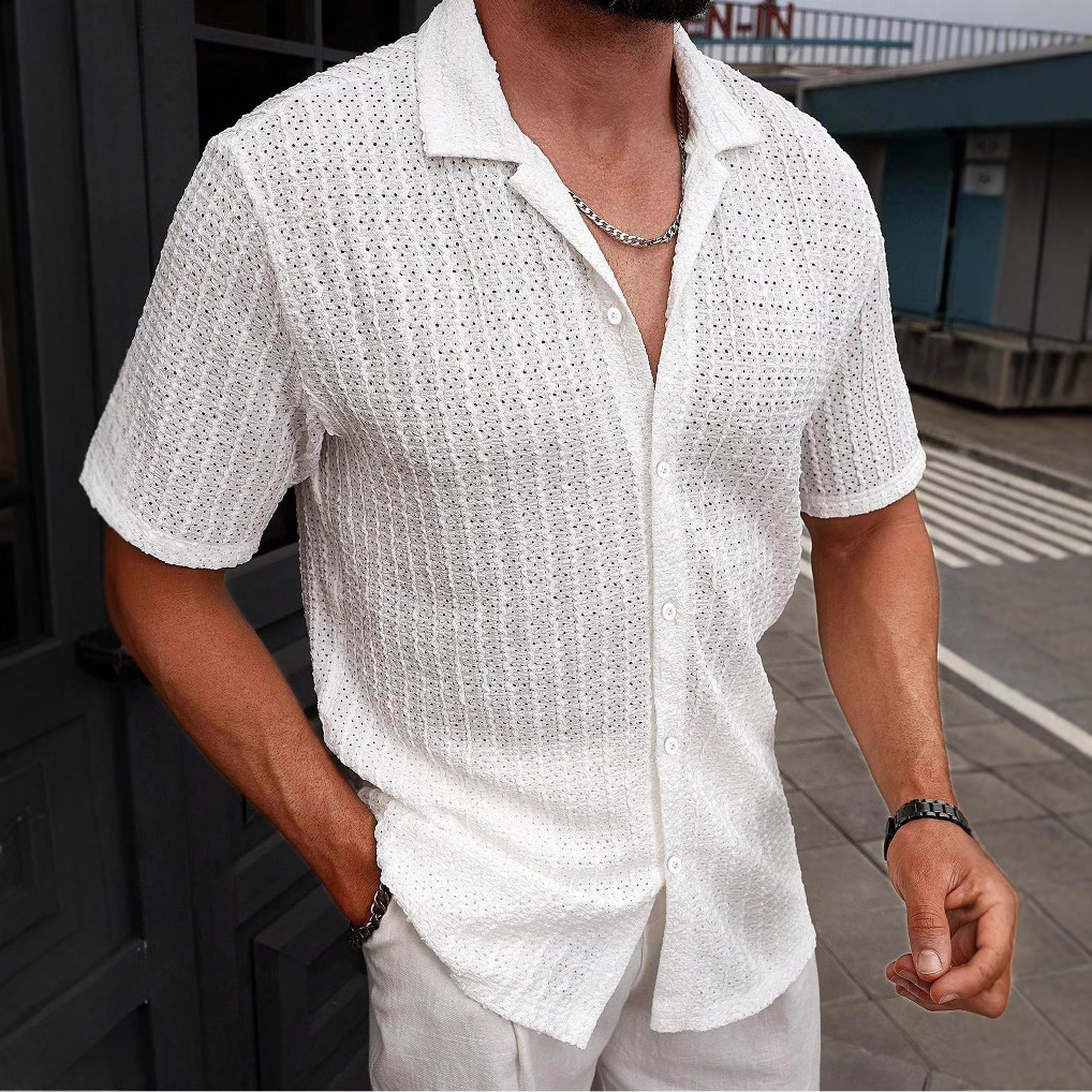 Men's Casual Stripe Short Sleeve Shirt