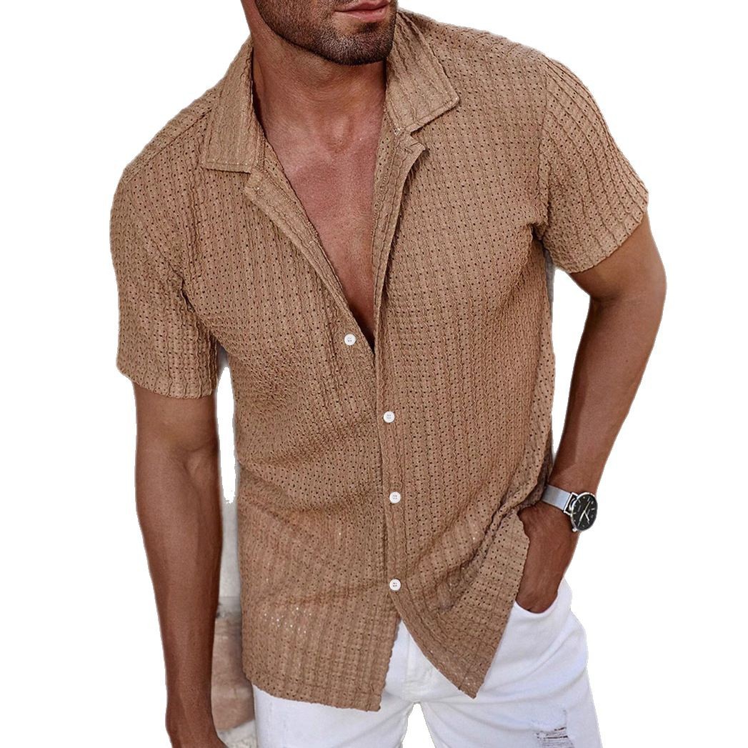 Men's Casual Stripe Short Sleeve Shirt