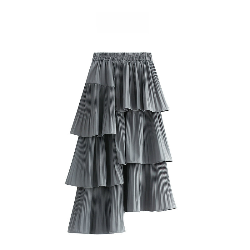 New-style Asymmetric Pleated Cake Skirt