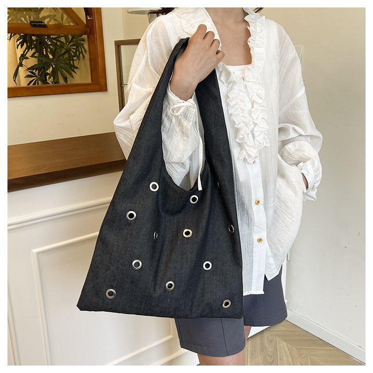 Casava American-style canvas denim shoulder tote