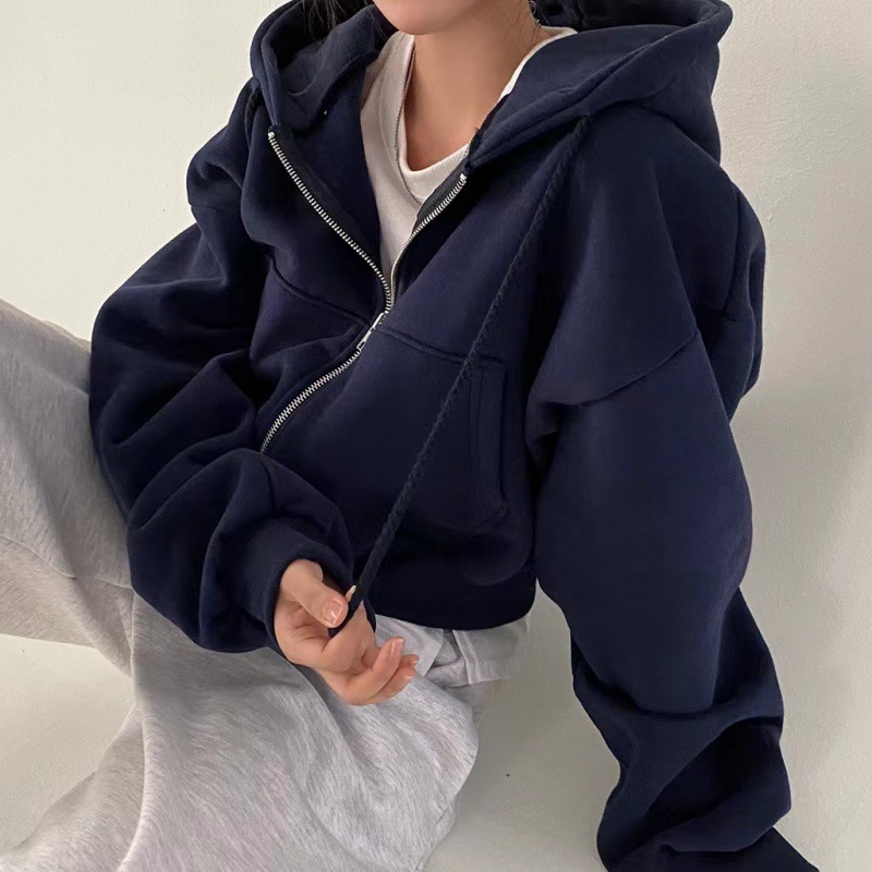 Warm Pure Color Hooded Sweater For Women