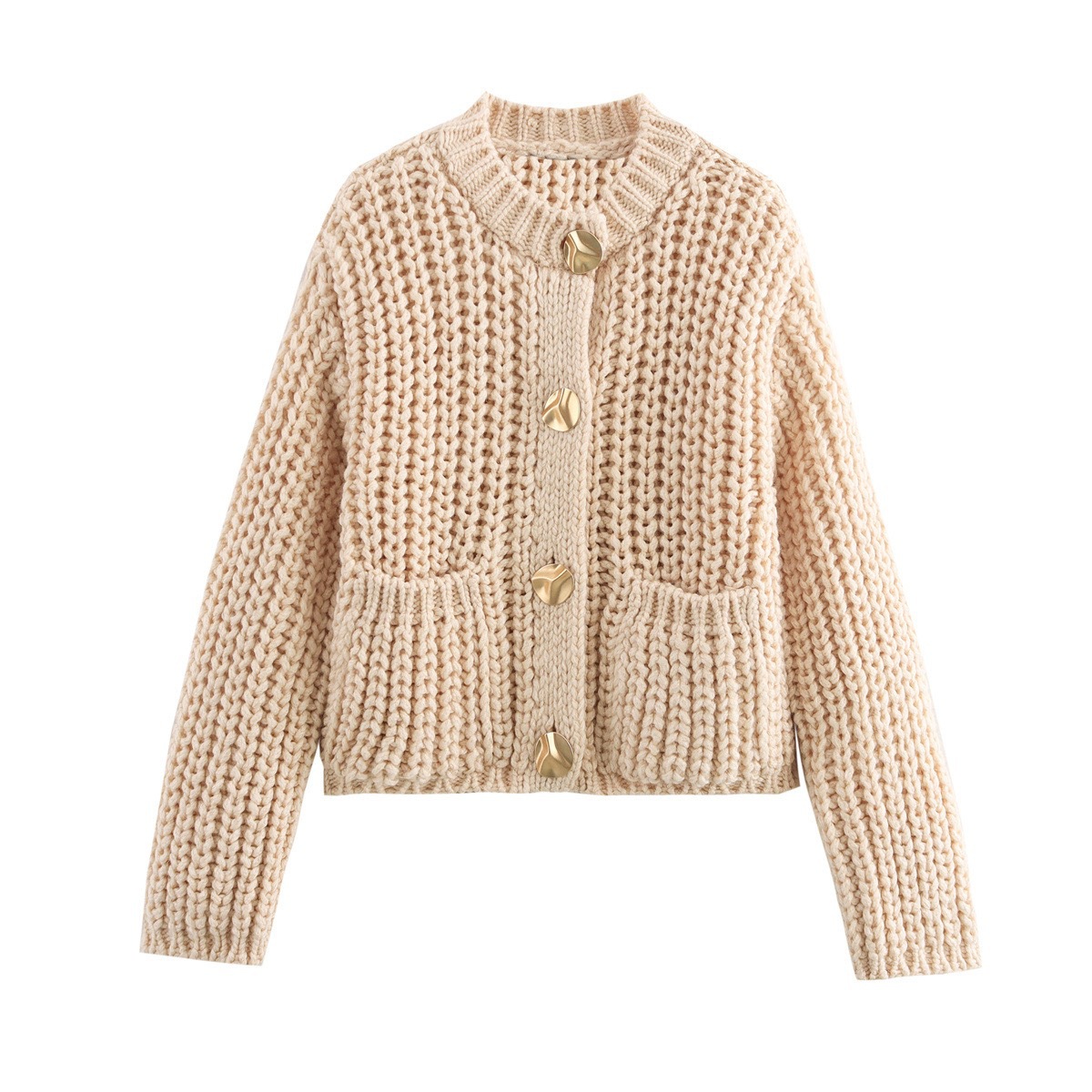 Thick Needle Knitted Cardigan Sweater