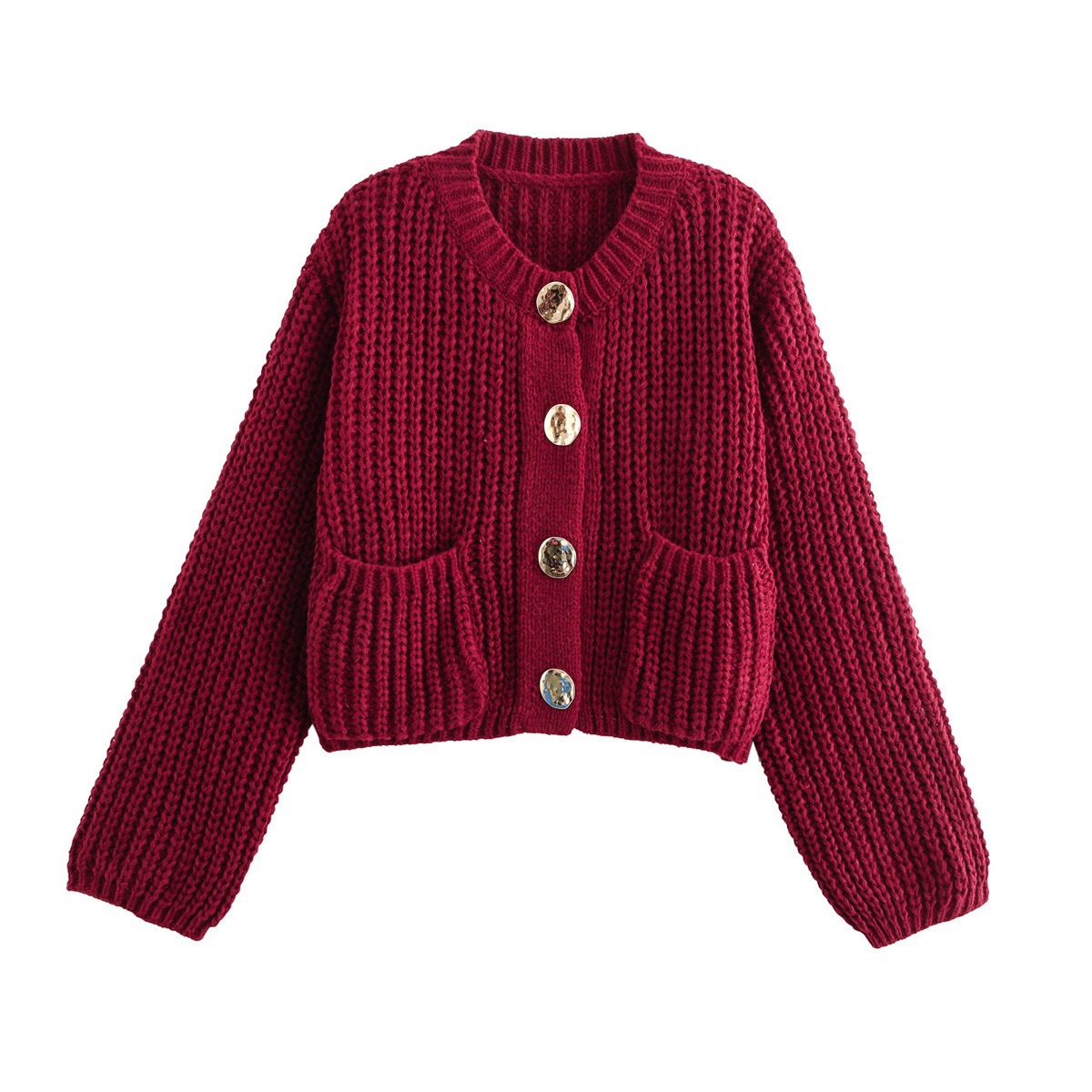 Thick Needle Knitted Cardigan Sweater