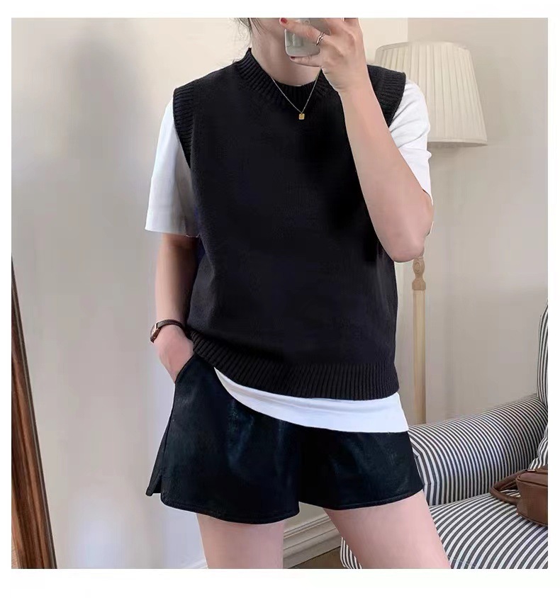 Solid Color Splicing Pullover