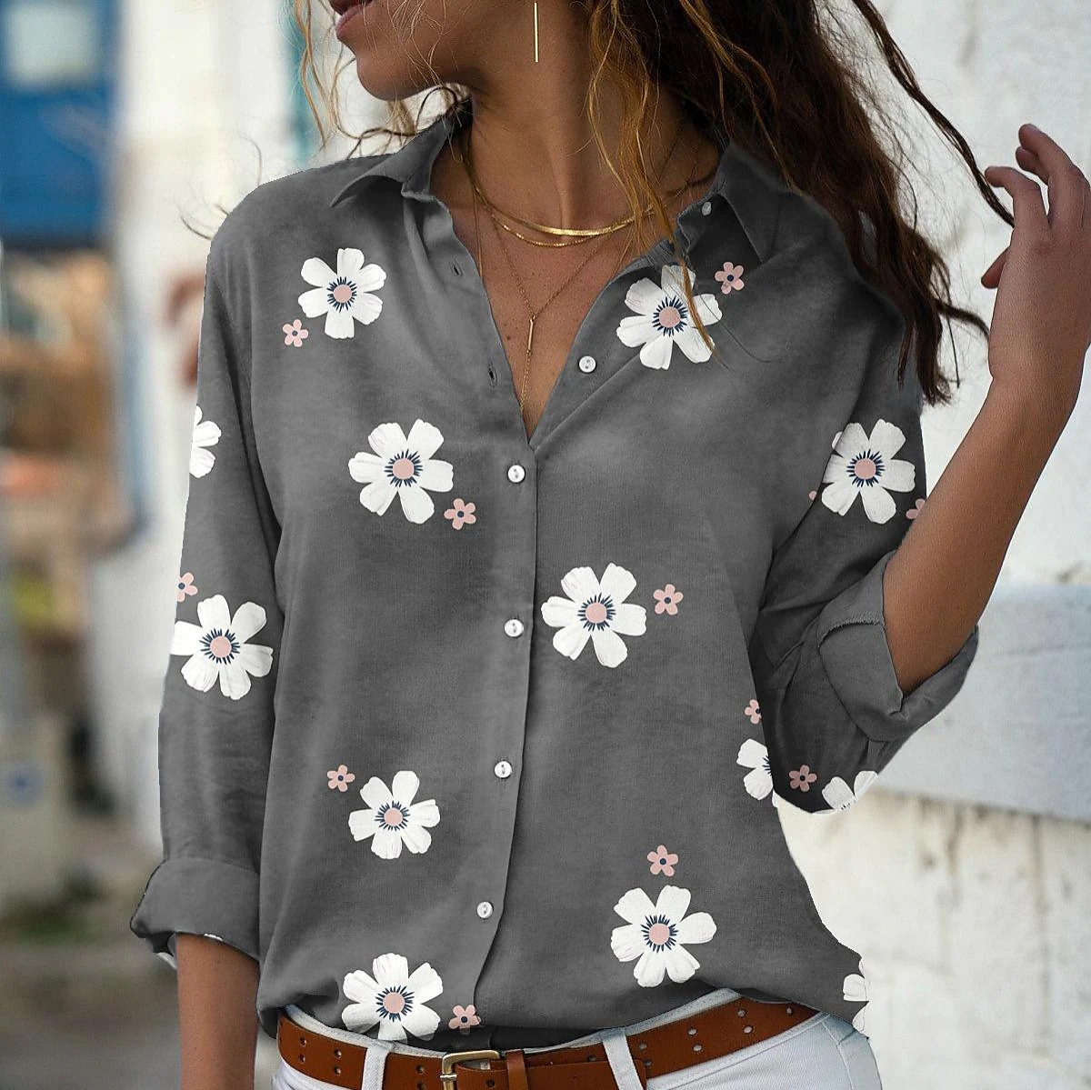 Loose Long Sleeve Fashionable Shirt