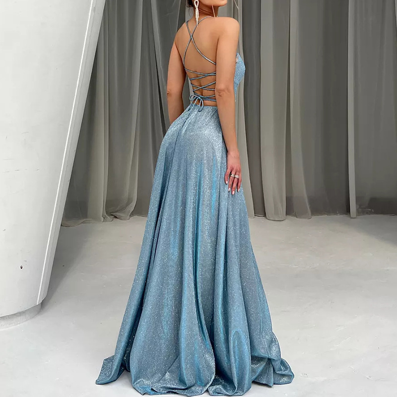 Casava Sequined Backless Maxi Dress