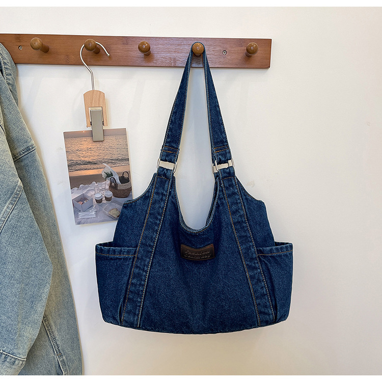 Casual Artistic Denim Canvas Tote Bag