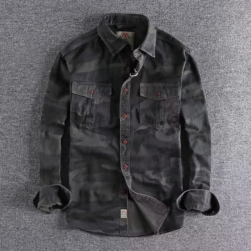 Camouflage Double Pocket Long Sleeve