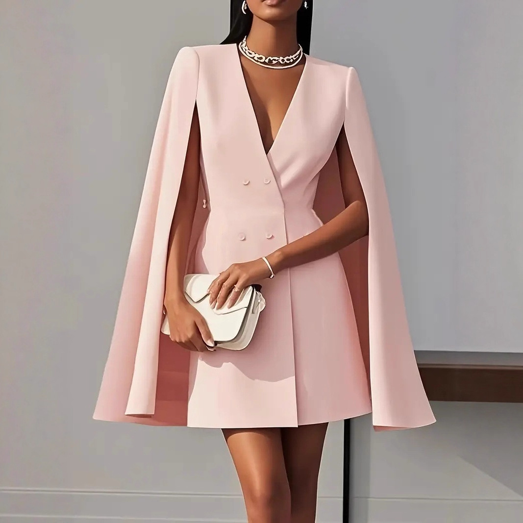 Casava Shoulder-Shawl Coat Suit Dress