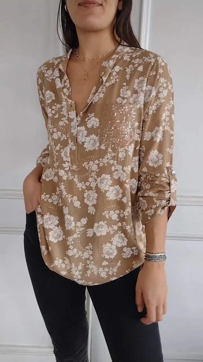 Long Sleeve Shirt With Sequins Craft,