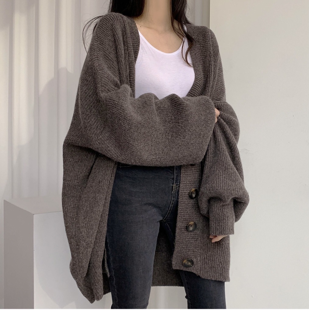 Winter Casual Style No-button Cotton Knitwear
