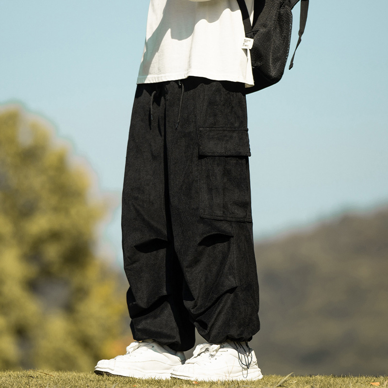 Men's Solid Color Polyester Cargo Casual Pants