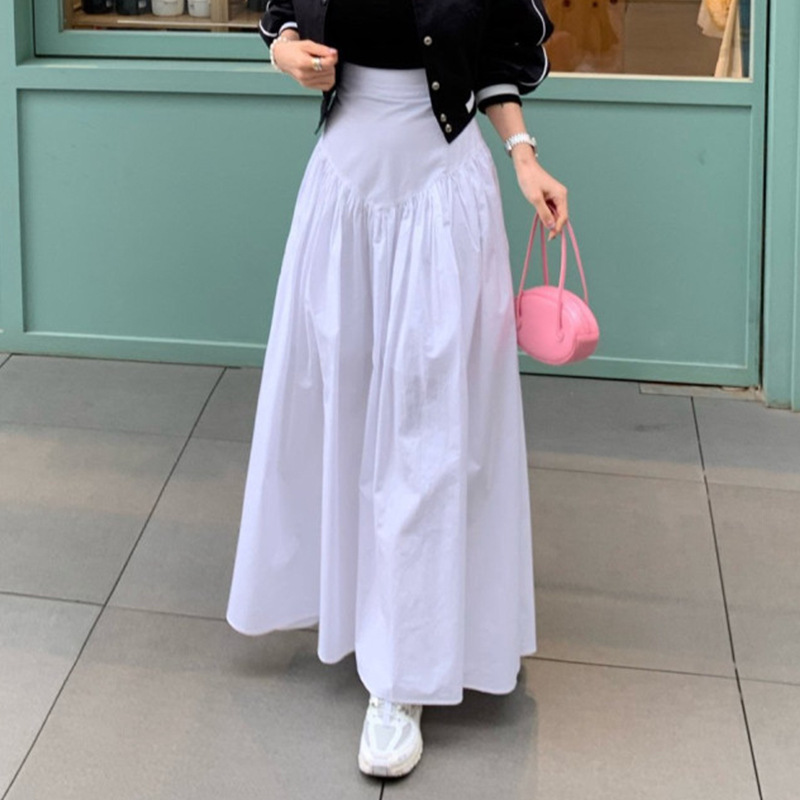 Elegant Ruffle Skirt Featuring Printing And Patchwork Design