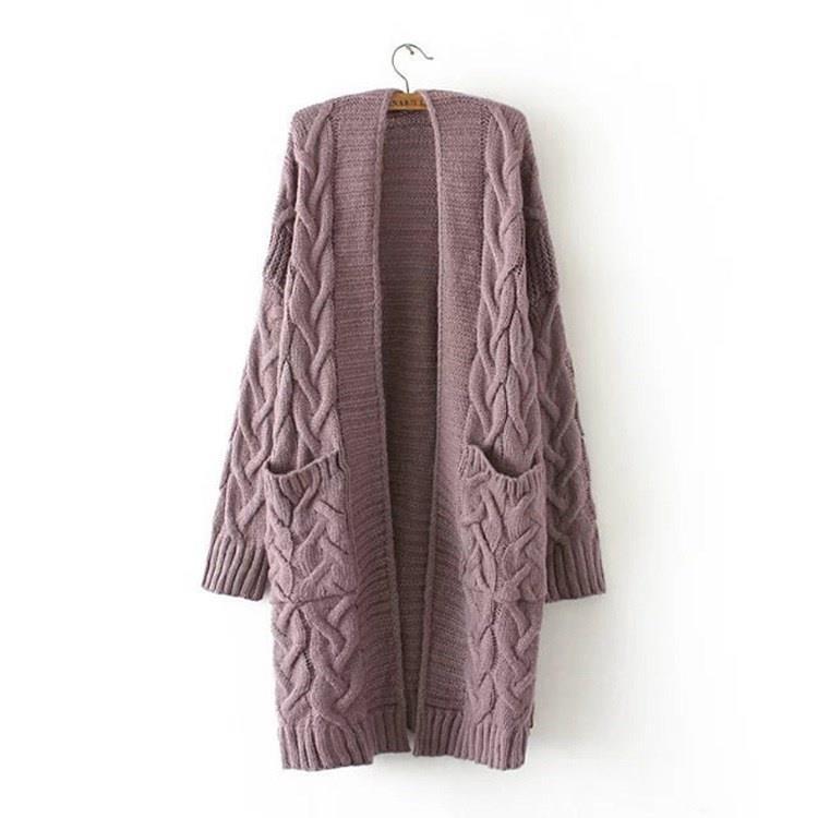 Long Sleeve Loose Fit Knitted Sweater Coat