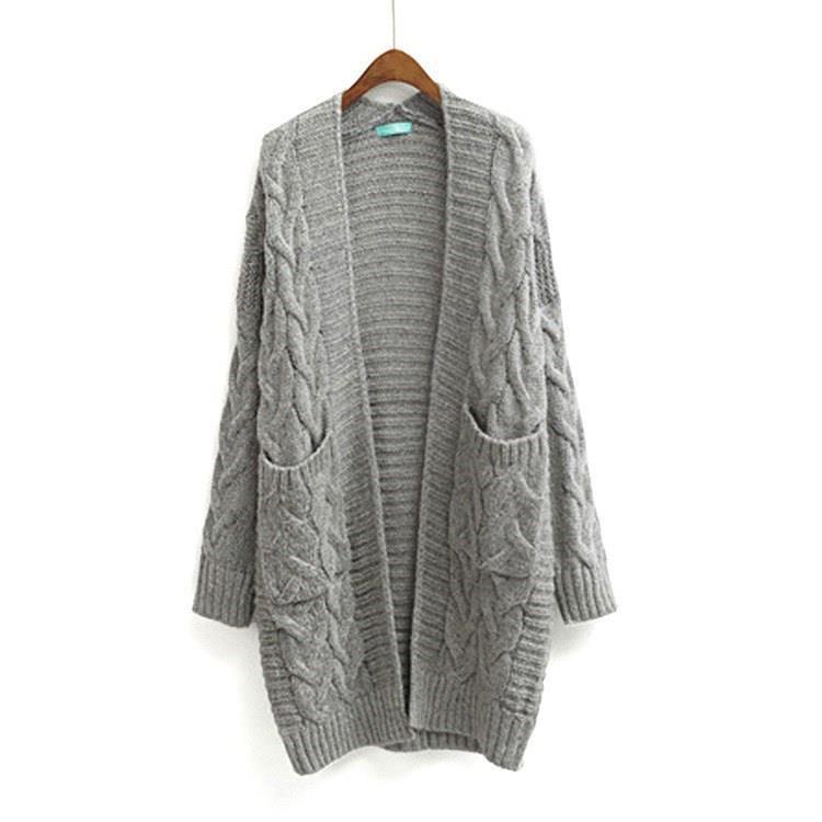Long Sleeve Loose Fit Knitted Sweater Coat