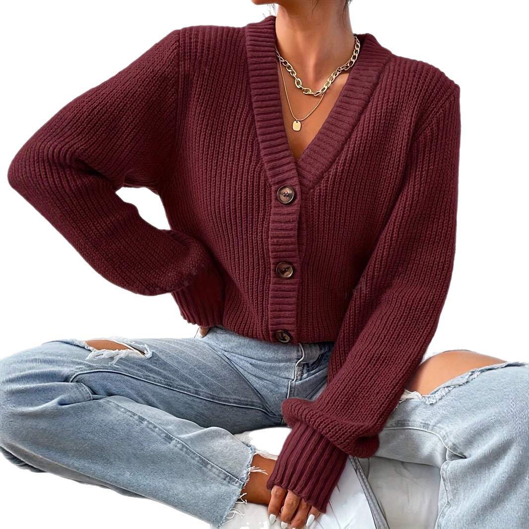 Loose V-Neck Women's Knitted
