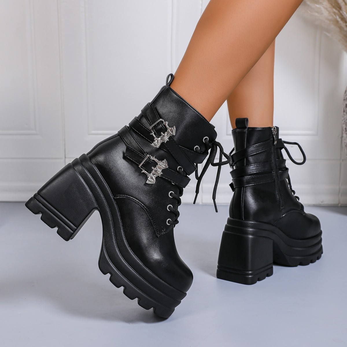 Casava RiderX Chunky Heel Motorcycle Boots