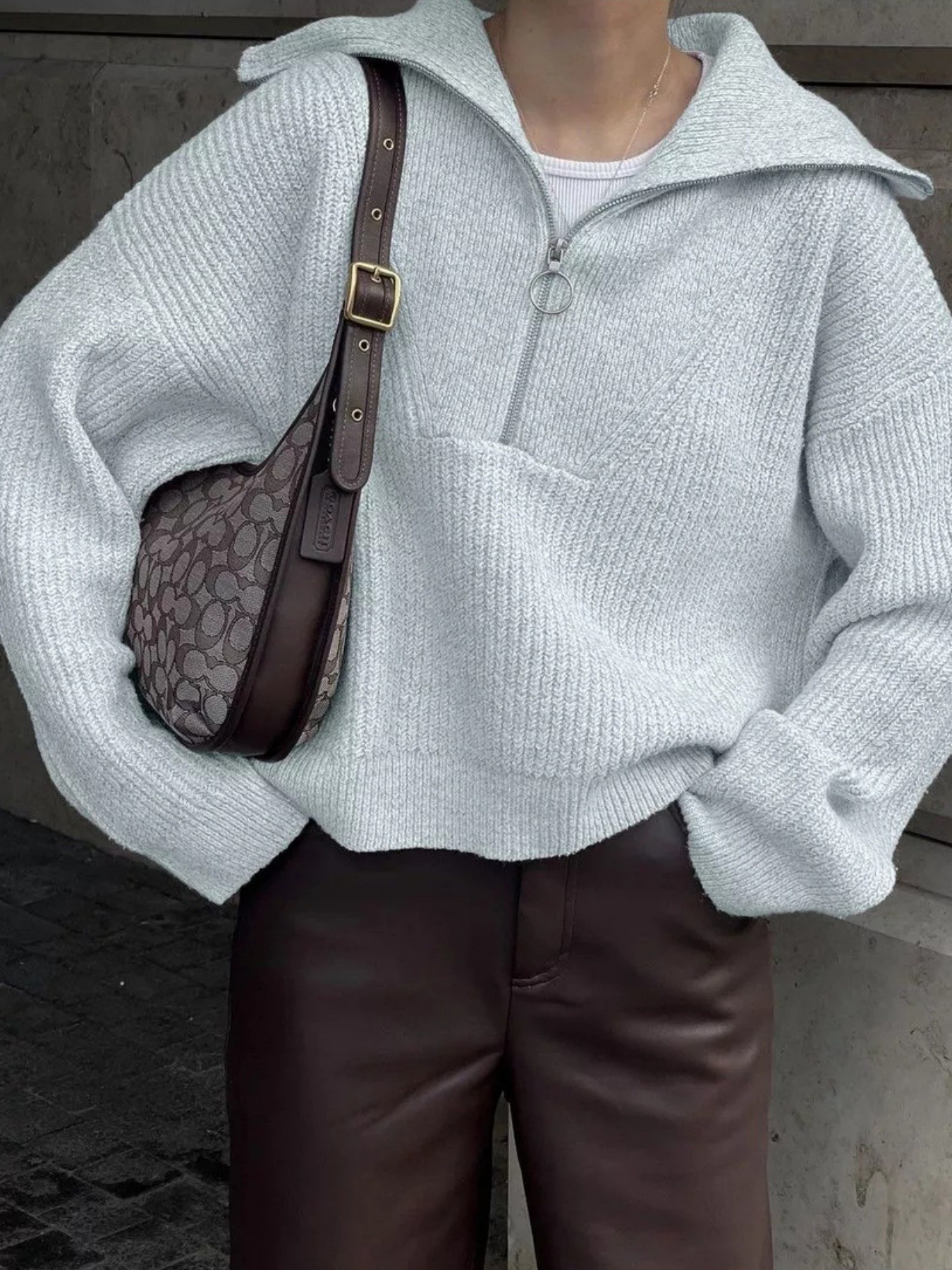 Solid Color Long Sleeve Pullover Sweater