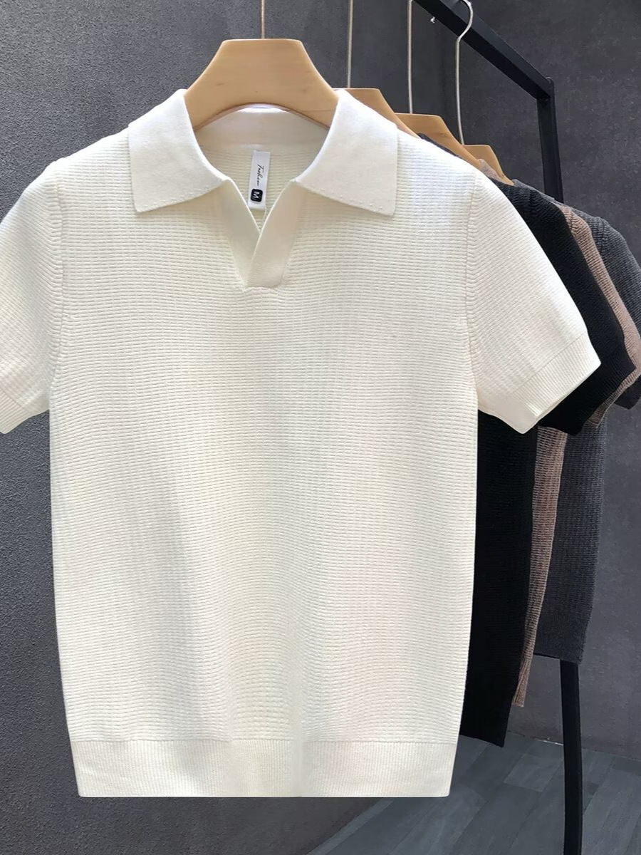 Solid Color Casual Short Sleeve Men's Polo Shirt