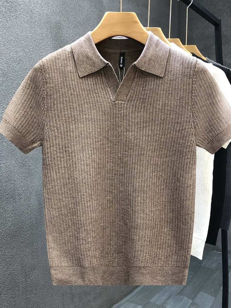 Solid Color Casual Short Sleeve Men's Polo Shirt