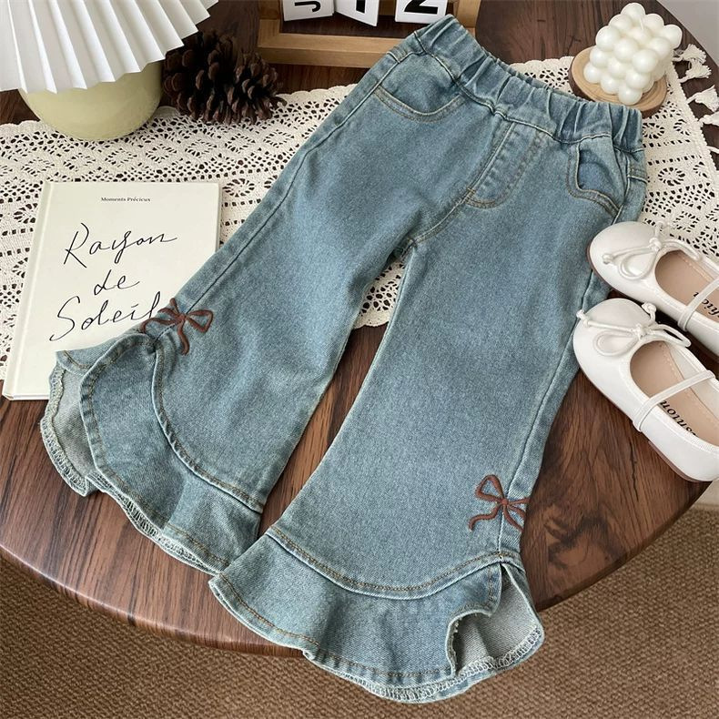 Korean Style Soft-Treated Printing Toddler Denim Jeans