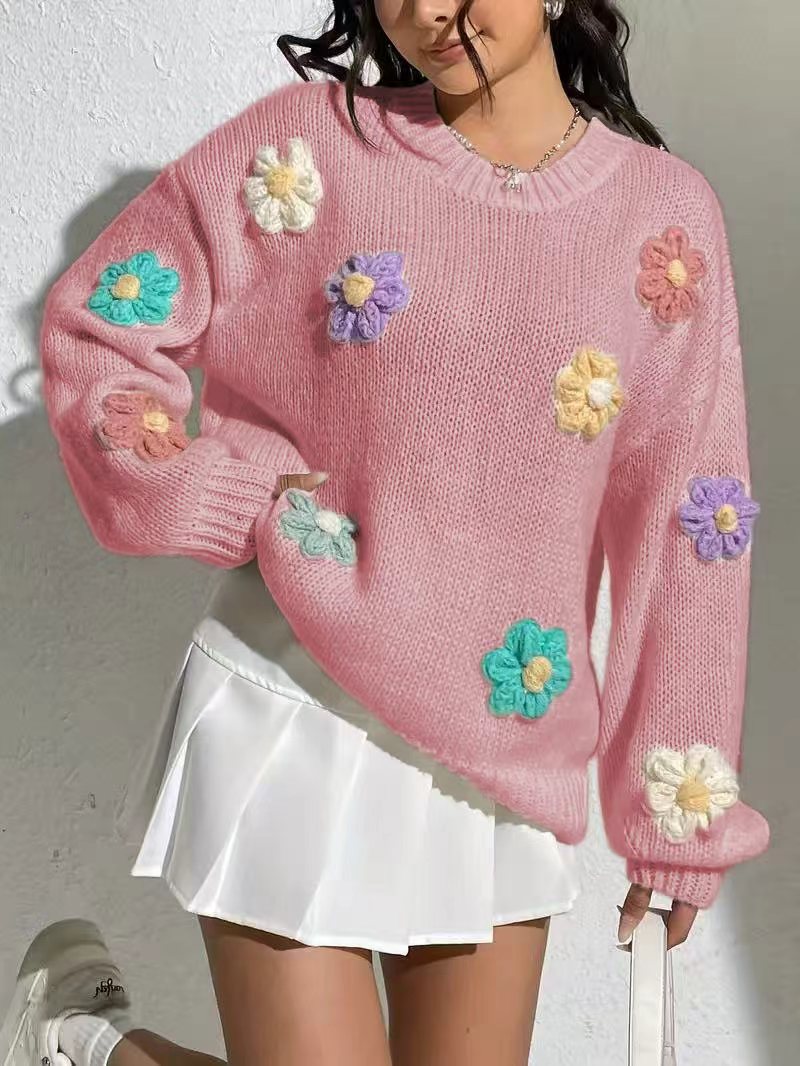 Loose Knitted Round Neck Sweater