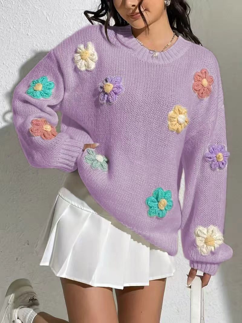 Loose Knitted Round Neck Sweater