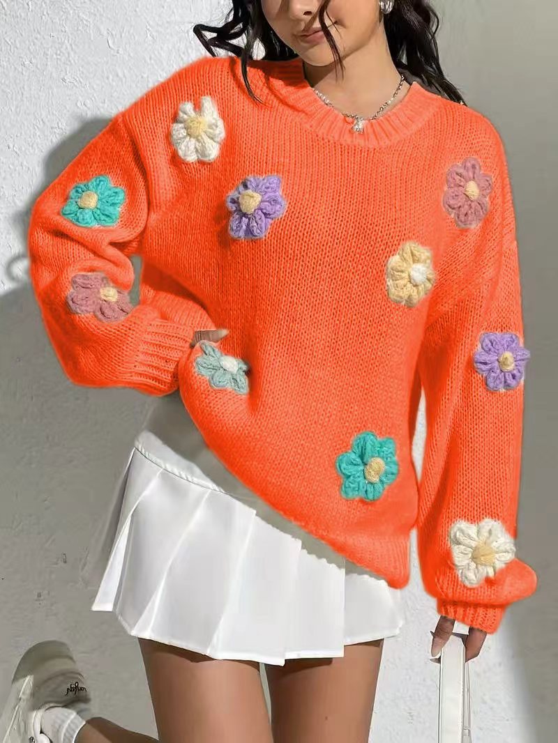Loose Knitted Round Neck Sweater