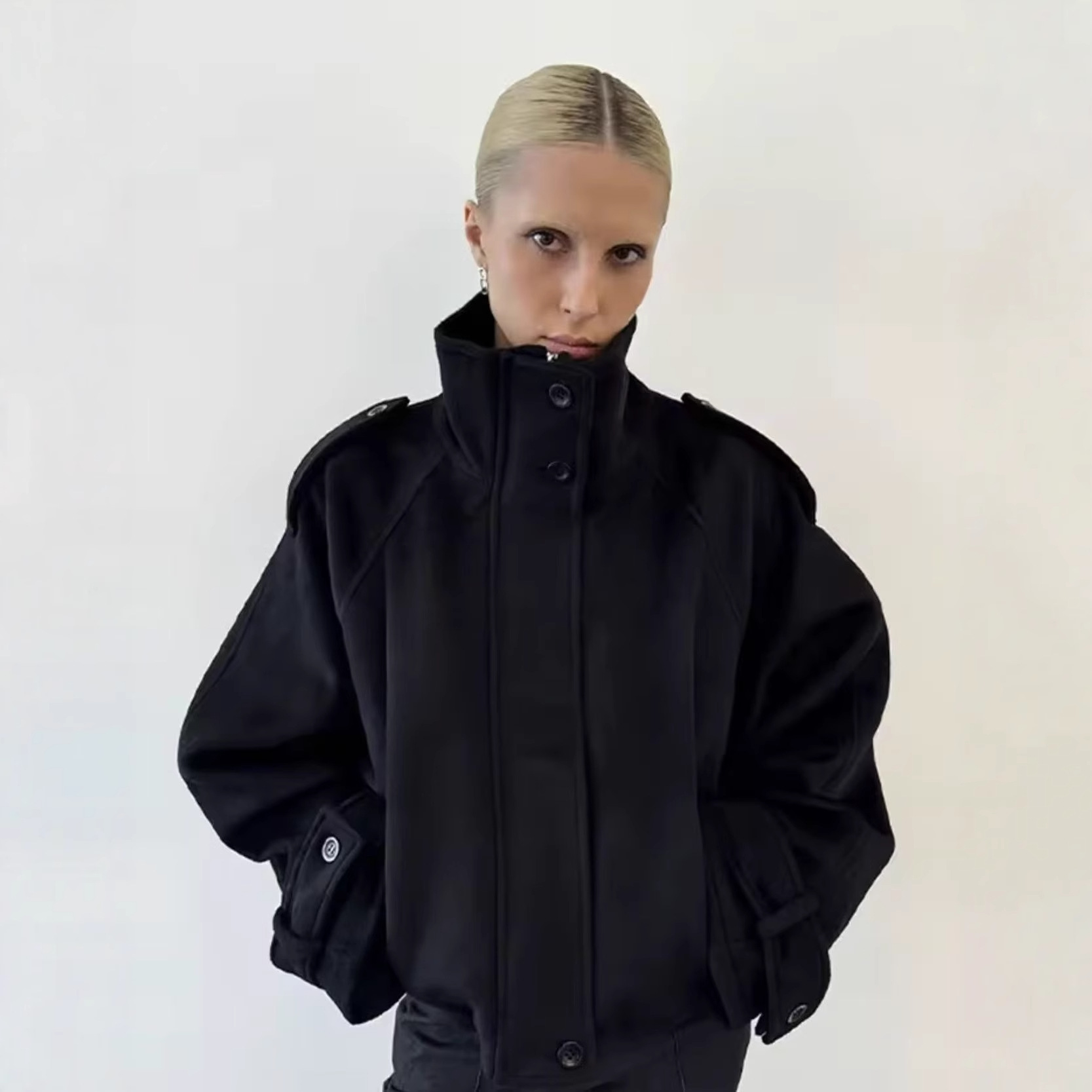 Casual Stand Collar Loose Women's Jacket