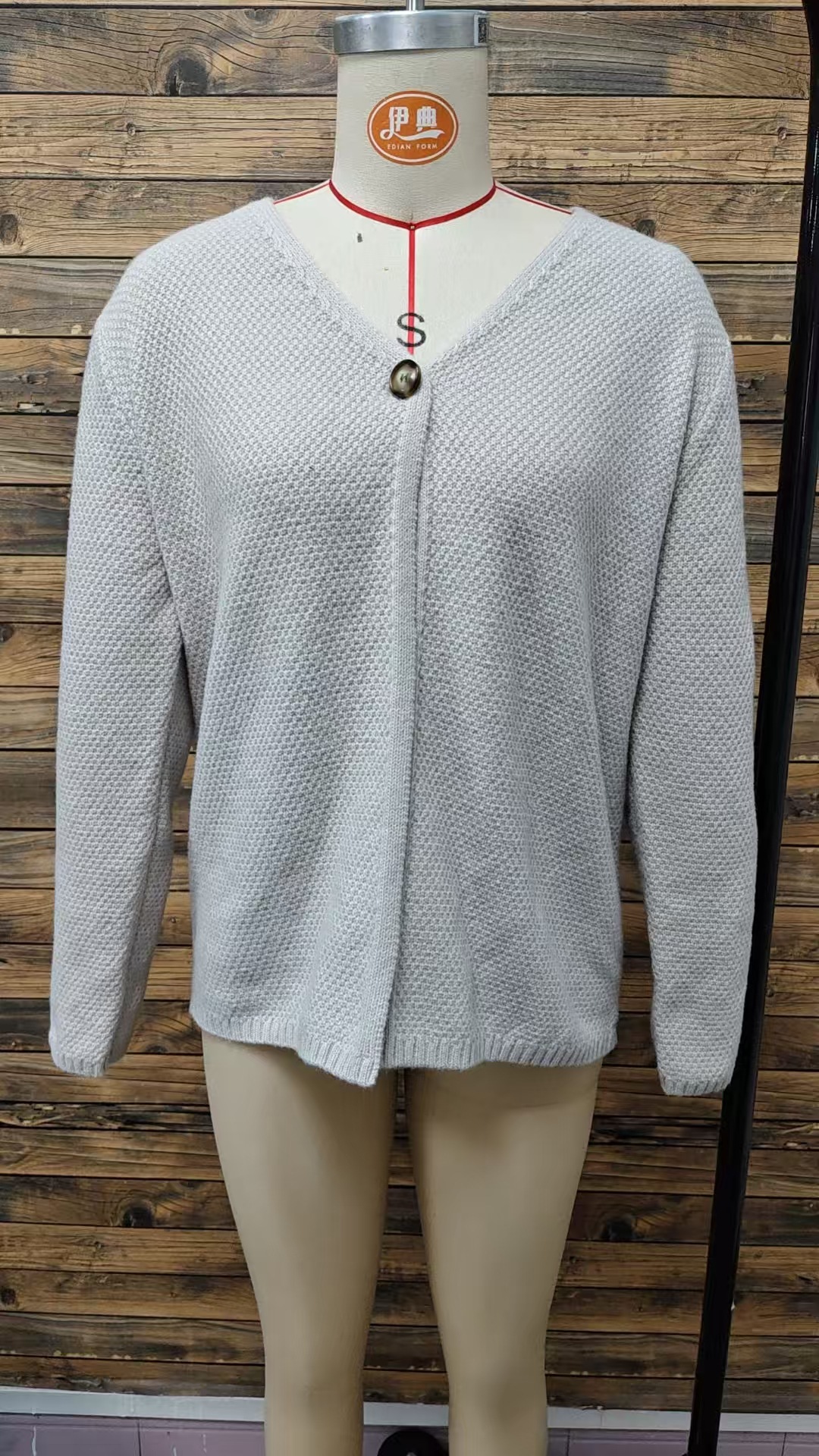 V-neck Long Sleeve Knitted Open Cardigan
